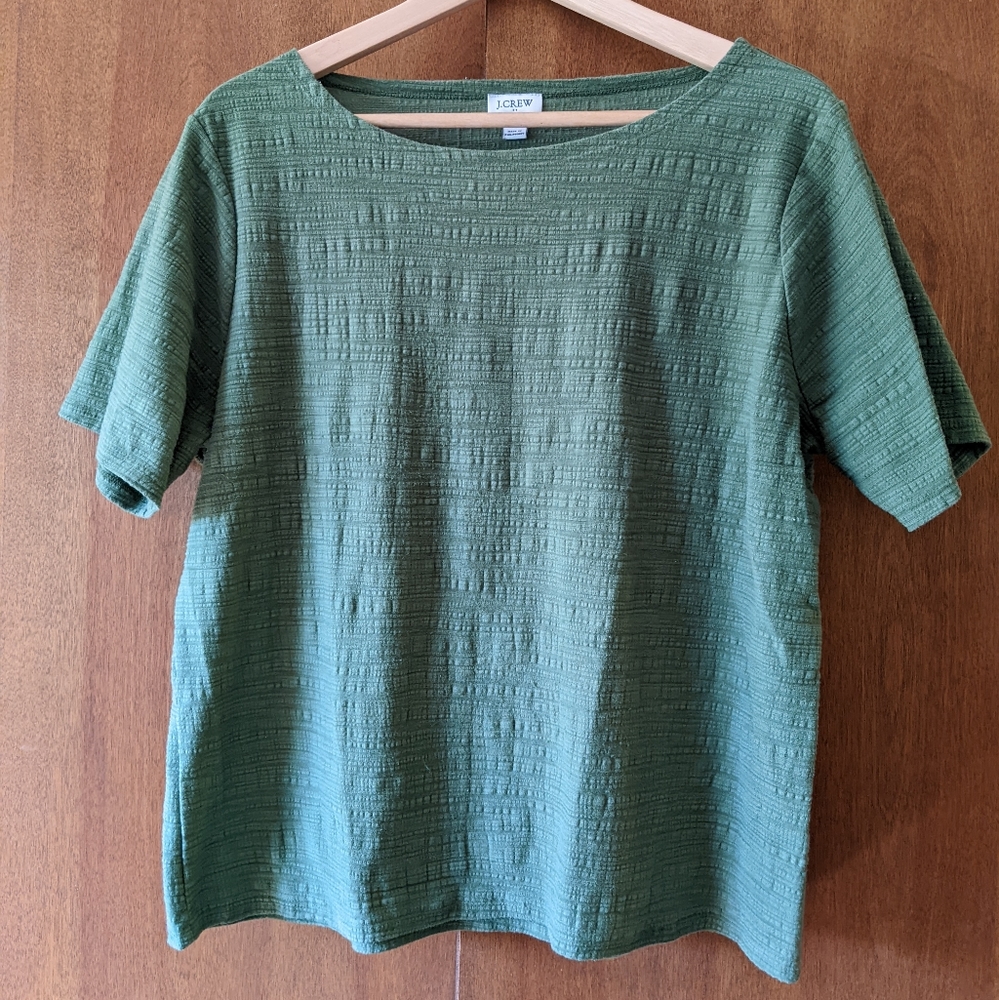 J. Crew XL green textured top